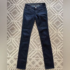 Earnest Sewn Straight Leg Jeans in Dark Wash - Size 24 - Petite Friendly Tall